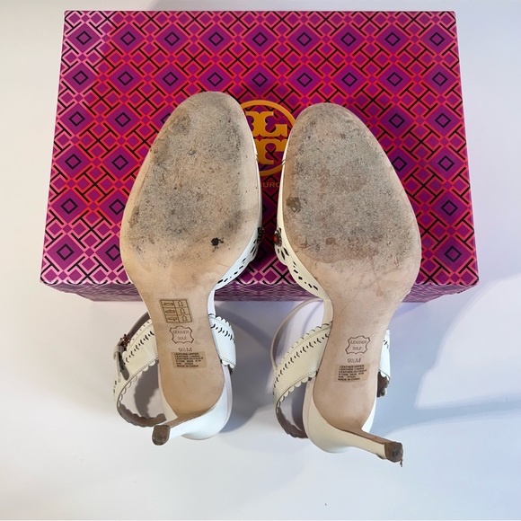 Tory Burch Heels Marguerite Nappa Ivory 9.5 - Used - Picture 7 of 16